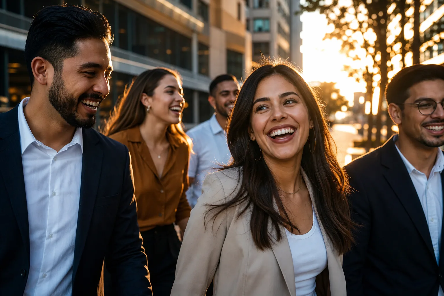 Young Hispanic American adults in an urban environment representing the youngest major consumer demographic in the United States