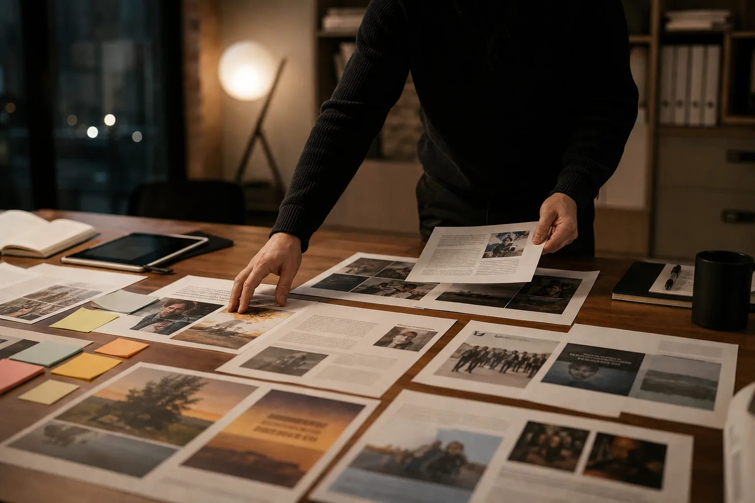 Marketing professional reviewing bilingual campaign materials in both English and Spanish representing culturally intelligent brand strategy