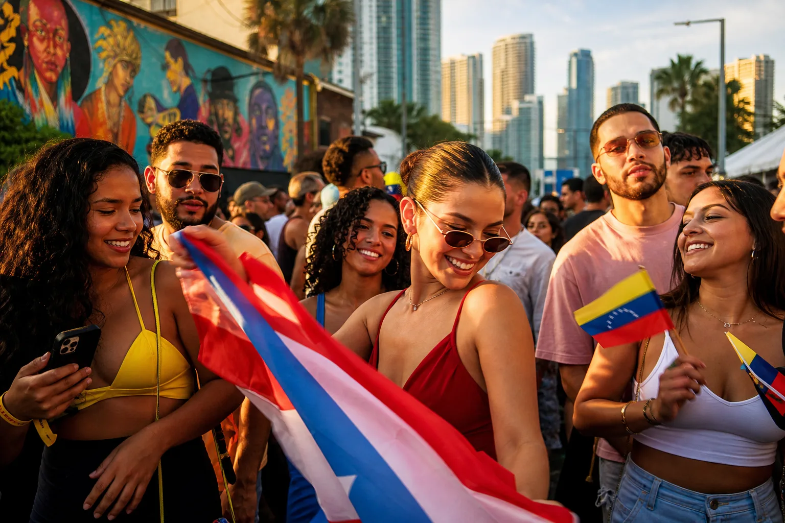 Diverse Hispanic community in Miami Florida representing Cuban, Venezuelan, Colombian and Puerto Rican Americans in the most diverse Hispanic market in the United States